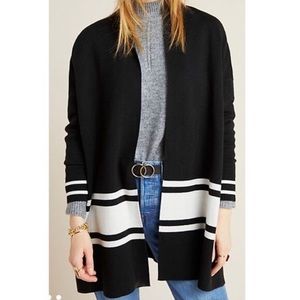 Anthropologie NVLT black & white open cardigan